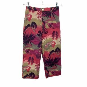 Chicos Tropical Crop Pants Vintage Womens Multicolor High Rise Flat Front Size 4